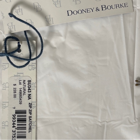 Dooney & Bourke Blue Tote with Brown Trim - Picture 12 of 16